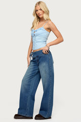 Kerah Ruffle Button Tank Top