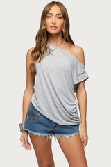 Ofelia Asymmetric Off Shoulder Ruched Top