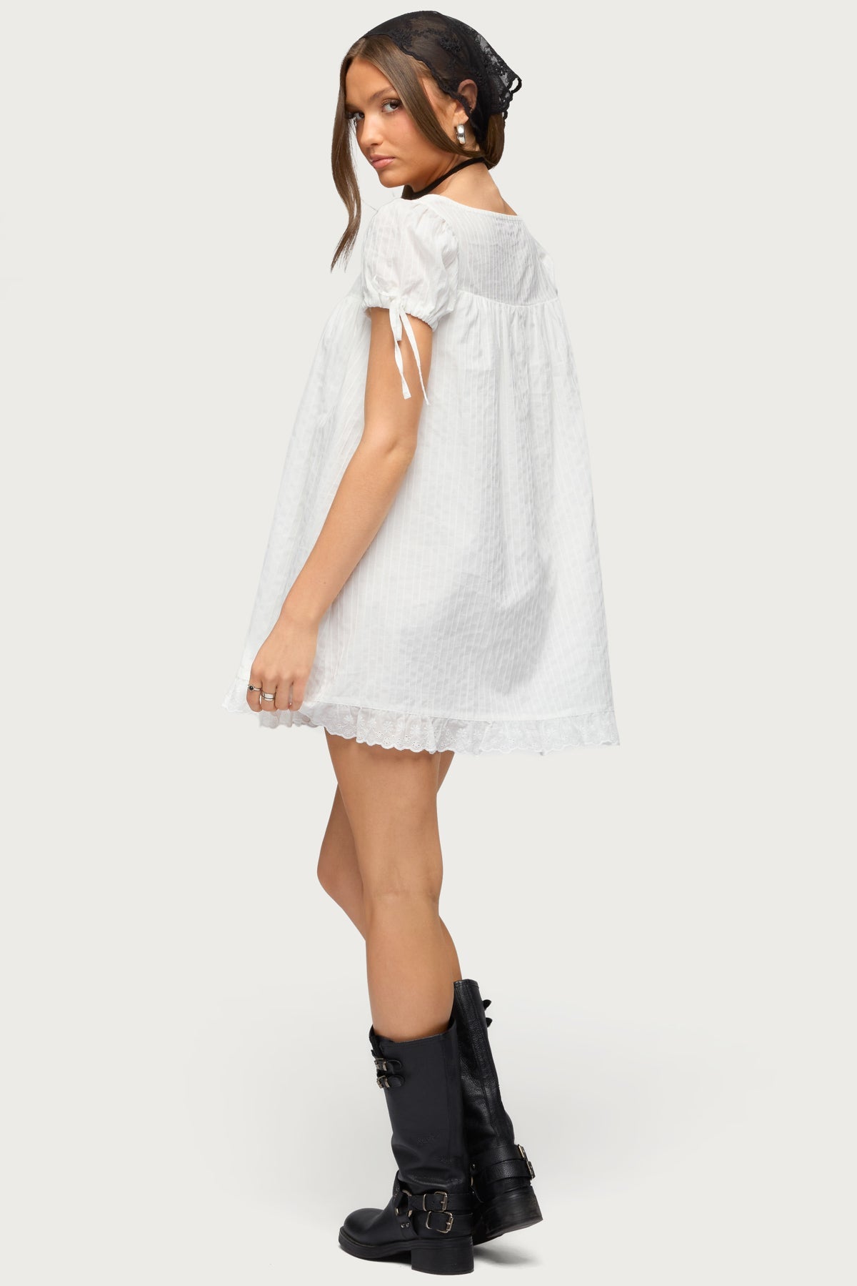 Sepid Striped Cotton Mini Dress