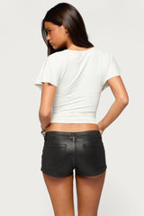 Flutter Plunging V Neck Top