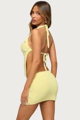 Lylah Backless Charm Knit Halter Top