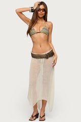 Isla Handkerchief Sheer Knit Midi Skirt