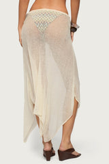 Isla Handkerchief Sheer Knit Midi Skirt