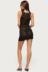 Xayah Sequin Sheer Knit Mini Dress