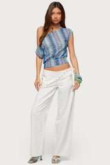 Taniya Off Shoulder Zigzag Knit Top