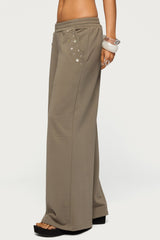 Zania Iridescent Button Joggers