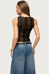 Ephie Sheer Lace Tank Top