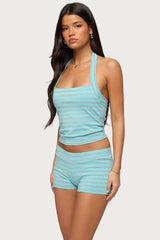 Delyla Striped Halter Top