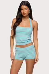 Delyla Striped Halter Top