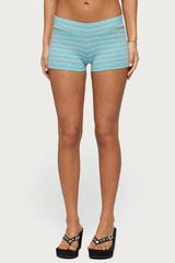 Delyla Striped Micro Shorts
