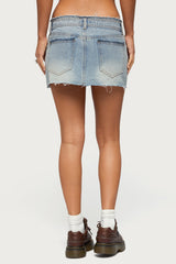Emree Distressed Denim Mini Skirt