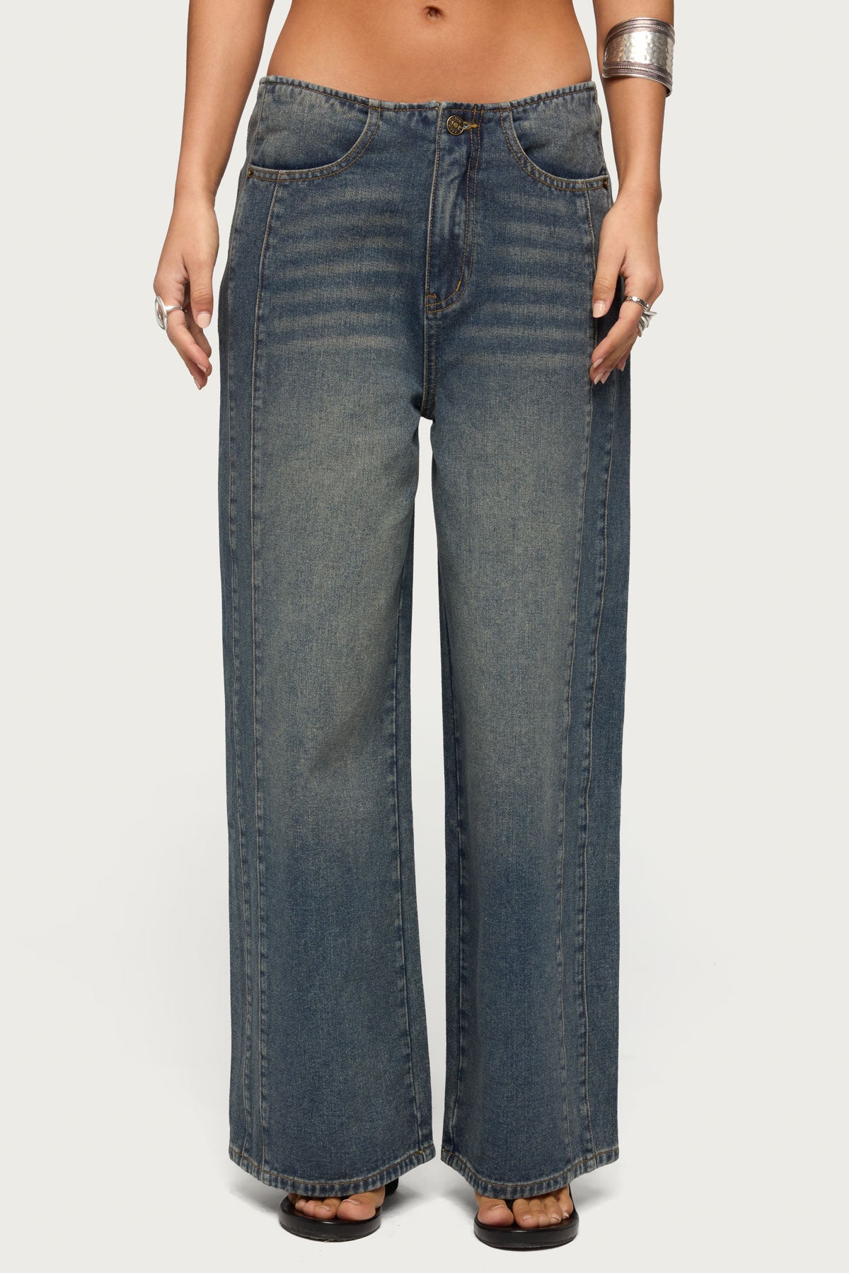 Elia No Waistband Low Rise Baggy Jeans