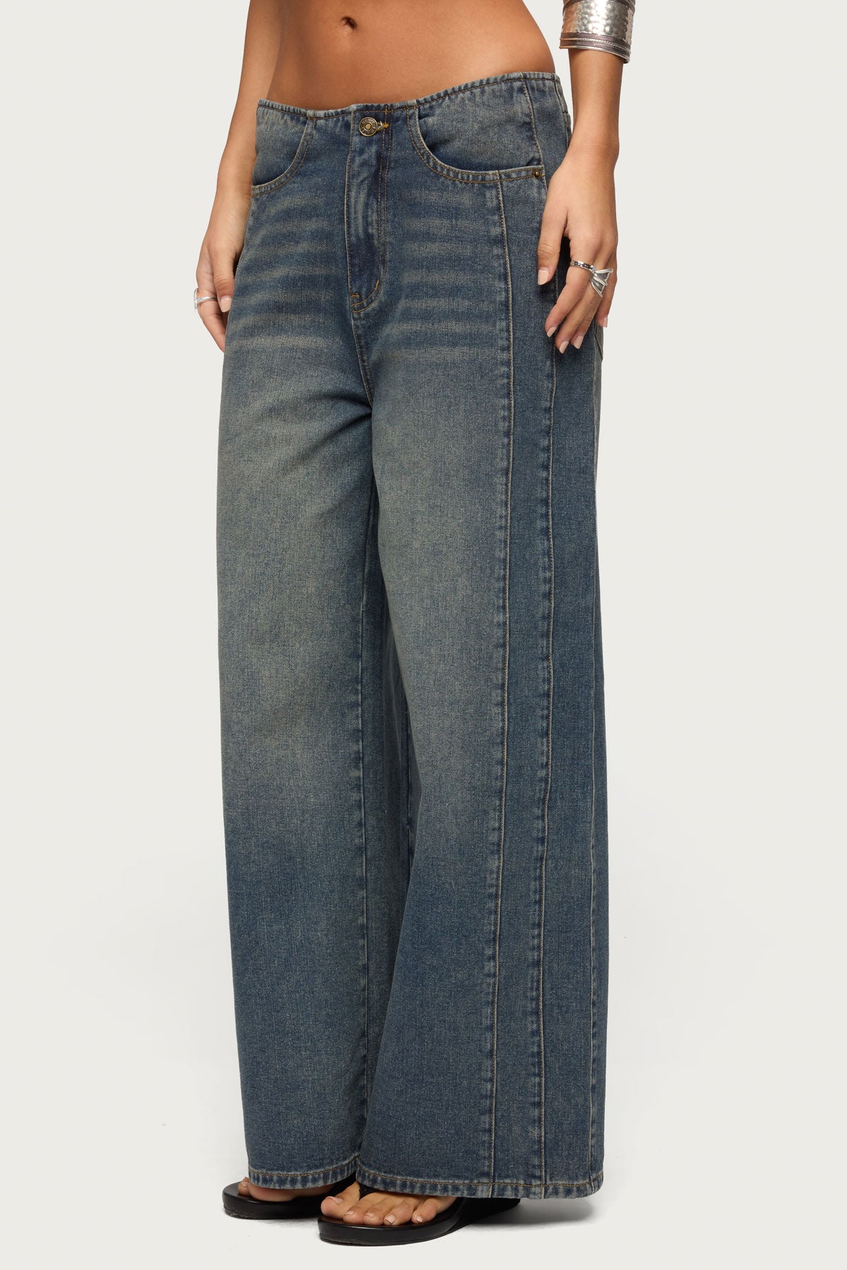 Elia No Waistband Low Rise Baggy Jeans
