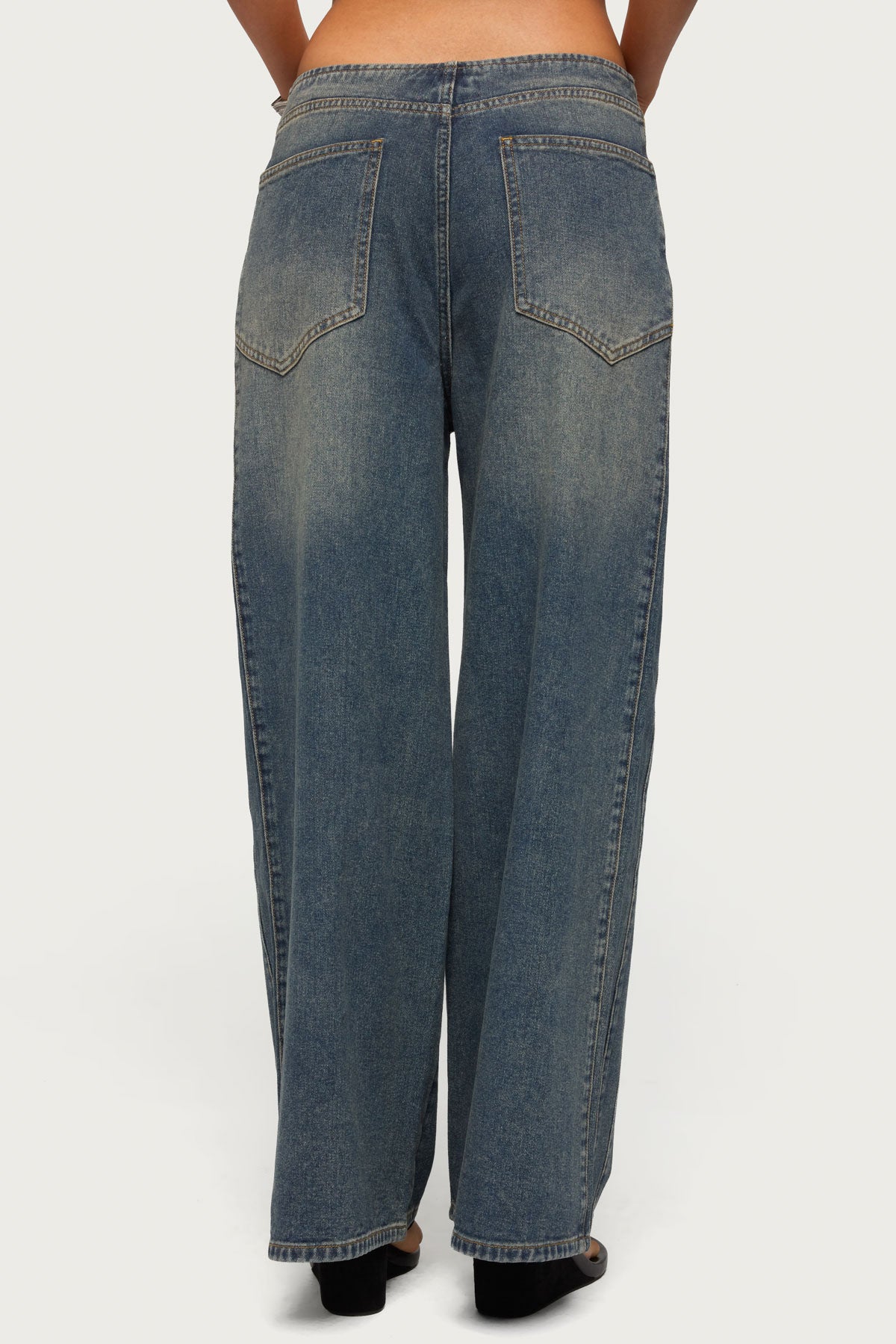 Elia No Waistband Low Rise Baggy Jeans