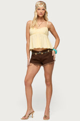 Byrdie Ruched Babydoll Tank Top