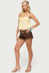 Byrdie Ruched Babydoll Tank Top