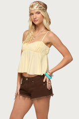 Byrdie Ruched Babydoll Tank Top