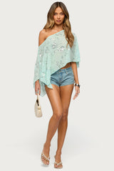 Triana Bead & Sequin Chiffon Poncho