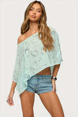 Triana Bead & Sequin Chiffon Poncho
