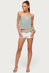 Bead & Sequin Chiffon Tank Top