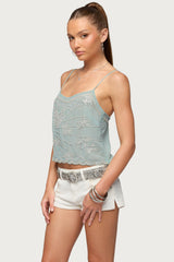 Bead & Sequin Chiffon Tank Top