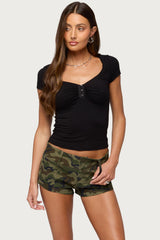 Kendra Hook & Eye Henley Top