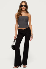 Maryah Paneled Stud Strapless Top