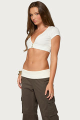 Cecey Button Up Crop Top
