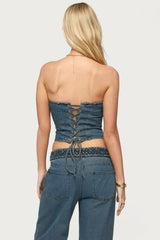 Braidey Strapless Denim Top