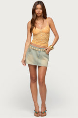 Ardena Sequin Sheer Lace Top