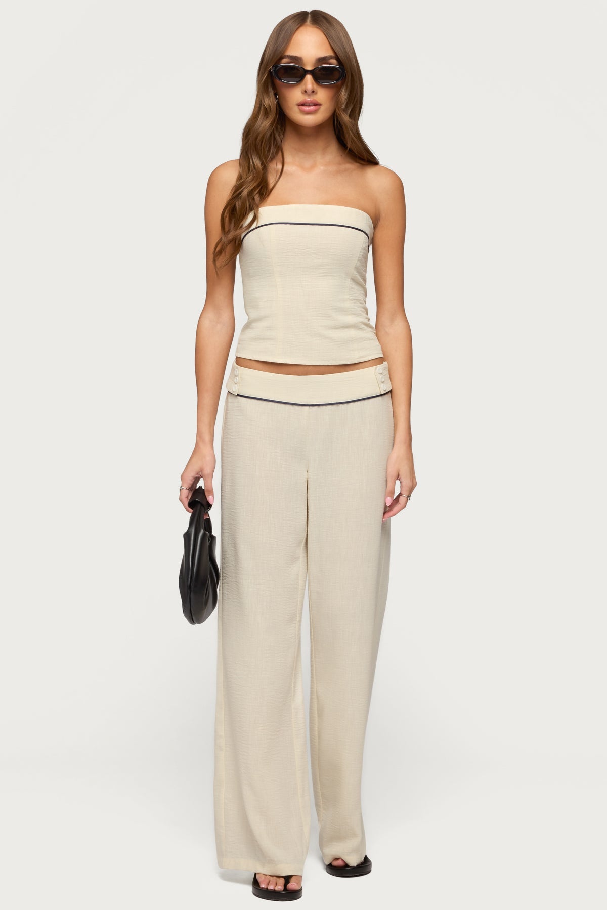 Dorine Contrast Woven Trousers
