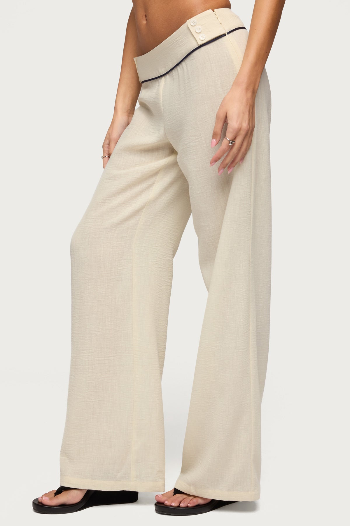 Dorine Contrast Woven Trousers
