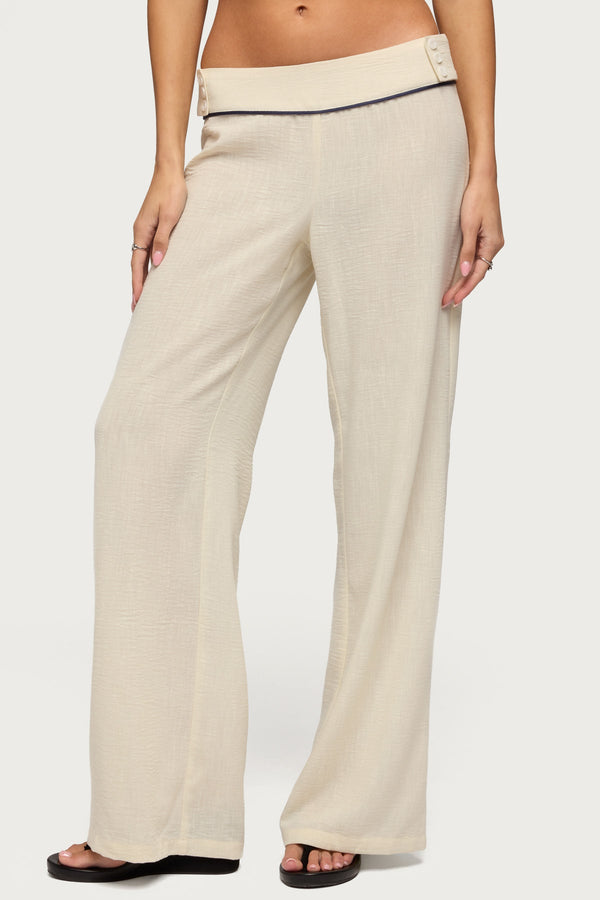 Dorine Contrast Woven Trousers