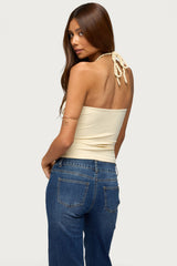 Rope Strap Keyhole Halter Top