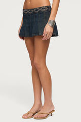 Roria Grommet Pleated Mini Skort