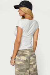 Penelopy Overlap V Neck Top
