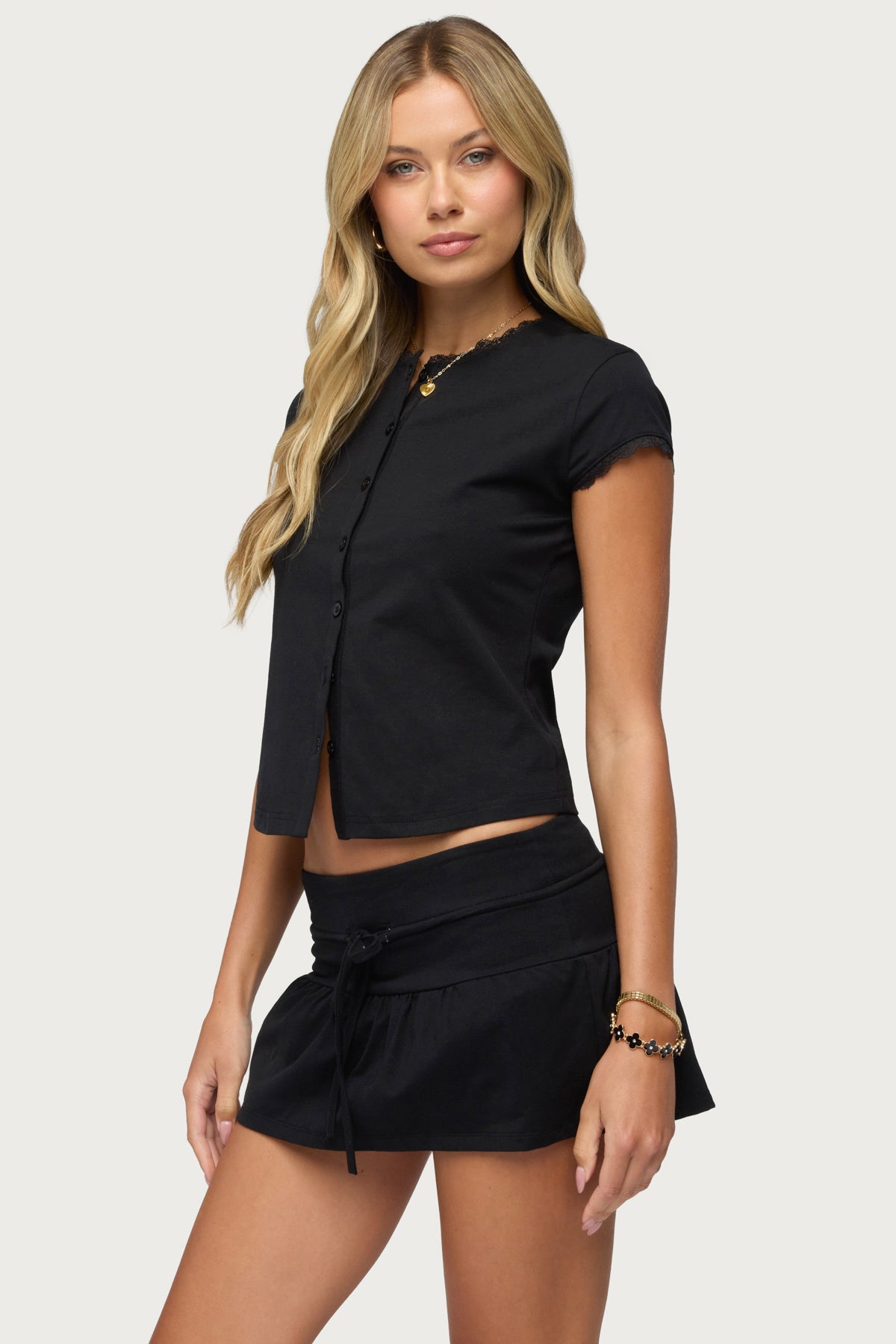 Yelena Lacey Button Up Top
