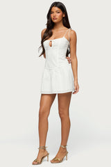 Kaira Eyelet Boned Mini Dress