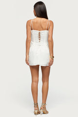 Kaira Eyelet Boned Mini Dress