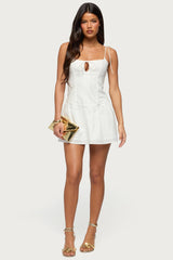 Kaira Eyelet Boned Mini Dress