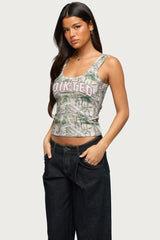 Edikted Girly Ribbed Tank Top