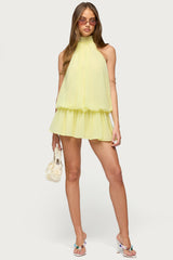 Kortney Chiffon High Neck Mini Dress