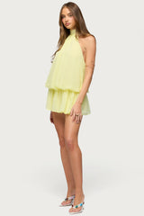 Kortney Chiffon High Neck Mini Dress