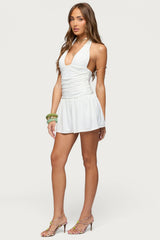 Caterina Ruched Halter Neck Romper