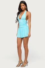 Caterina Ruched Halter Neck Romper