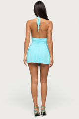 Caterina Ruched Halter Neck Romper