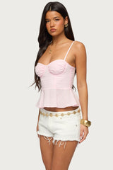 Peplum Linen Look Corset