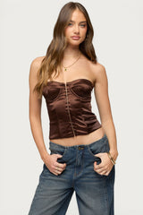 Alya Strapless Satin Effect Corset