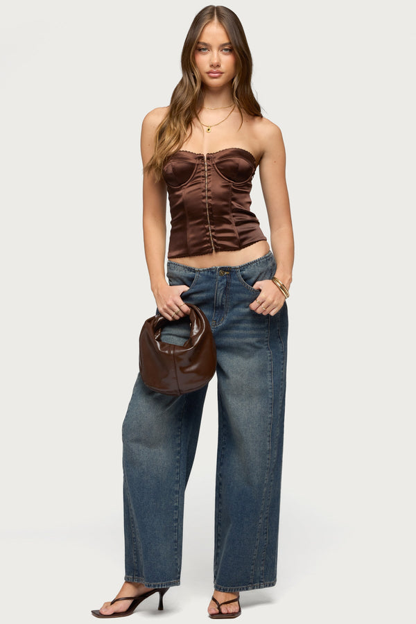 Alya Strapless Satin Effect Corset