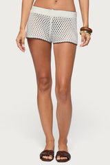 Rocca Contrast Crochet Micro Shorts